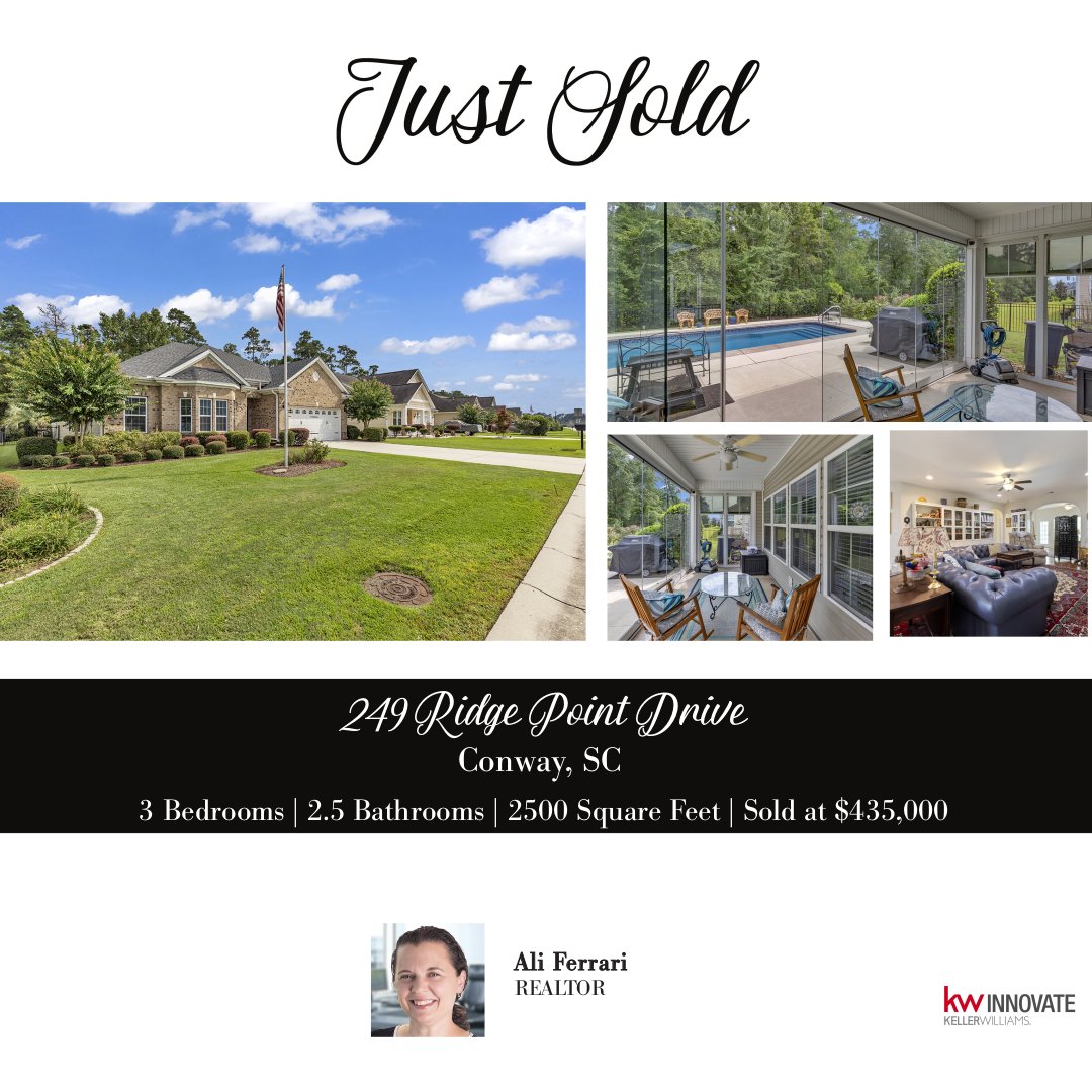 AliFerrariSC's tweet photo. Our beautiful listing has sold! Have you been thinking about moving? Contact me today to see what homes are coming soon to the market or learn more about your current home value. #justsold #realestate #yourscouldbenext https://t.co/w7JHxaKv97