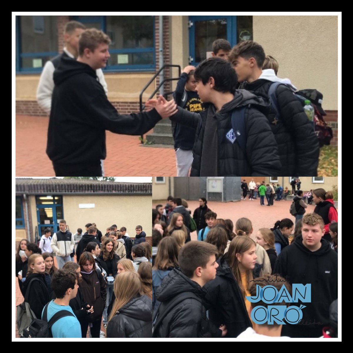 INSJoanOro's tweet photo. @SchlossCelle 📅 Dia 6 (i últim 😩):
Petons i abraçades entre l'alumnat 🇩🇪 i #3rESO de l'@INSJoanOro.
Una experiència inoblidable ❗️
#ImmersioLinguistica #NovesExperiencies #StudentsExchange
#ComunicaT🗣️ #ConnectaAmbLaVida🧬 #AnyJoanOró🔭
👉🏻 Podeu veure totes les 📸 a l'àlbum de @Clickedu https://t.co/qA03yqikJ9