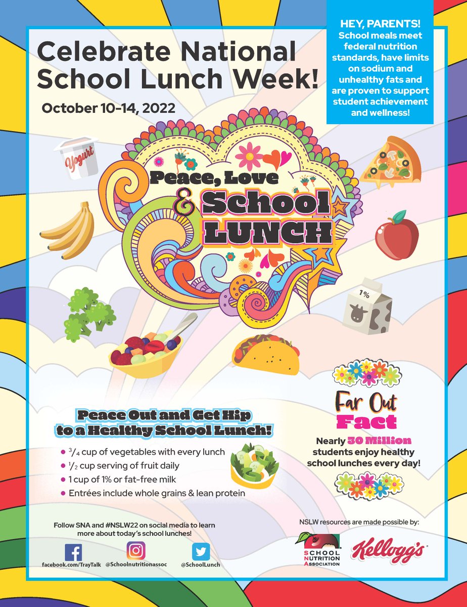 sddoe's tweet photo. It's National School Lunch Week! Thank you so much to all the groovy schools and food service professionals who help ensure South Dakota students enjoy healthy school lunches every day. #NSLW22 https://t.co/KjeSJovq6D