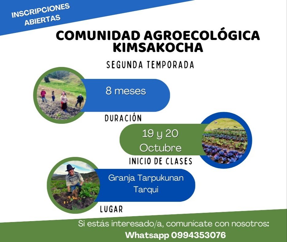 #Cuenca La <a href="/foazuay93/">Foa Azuay</a> iniciará el miércoles 19 y jueves 20 de Octubre el proceso de aprendizaje para ser promotor agroecológico en 8 meses.
Las inscripciones se mantienen abiertas y puedes reservar tu cupo comunicándote al 0994353076 👇