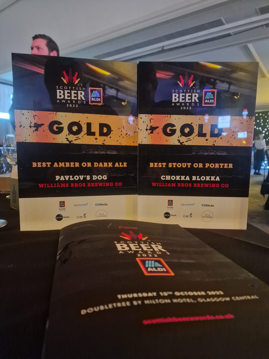 Two Golds at @Scotbeerawards for Pavolov's Dog & Chokka Blokka @Scotbeerawards 🥳  #sba22