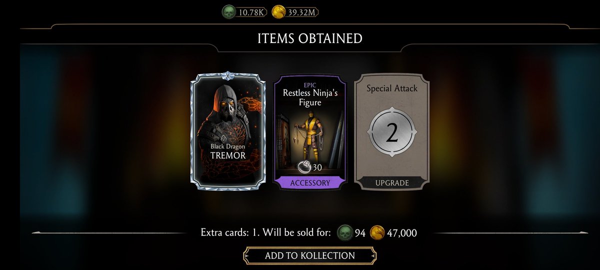 OnlyMkm's tweet photo. Fatal Klassic Tower
Round 1 complete.

No fusion for character... 

Still happy to unlock friendship.

#MKMobile https://t.co/VRRlni9OBa