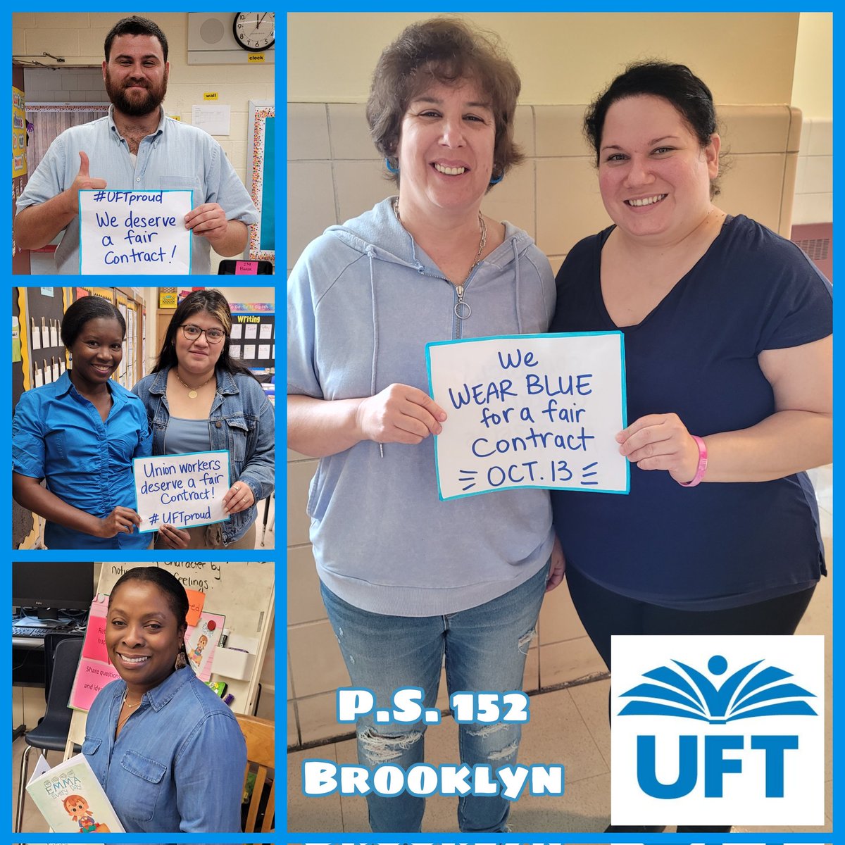 Proud to work with educators well deserving of a fair contract! #wearblue #faircontract @UFT @UFT_Elementary