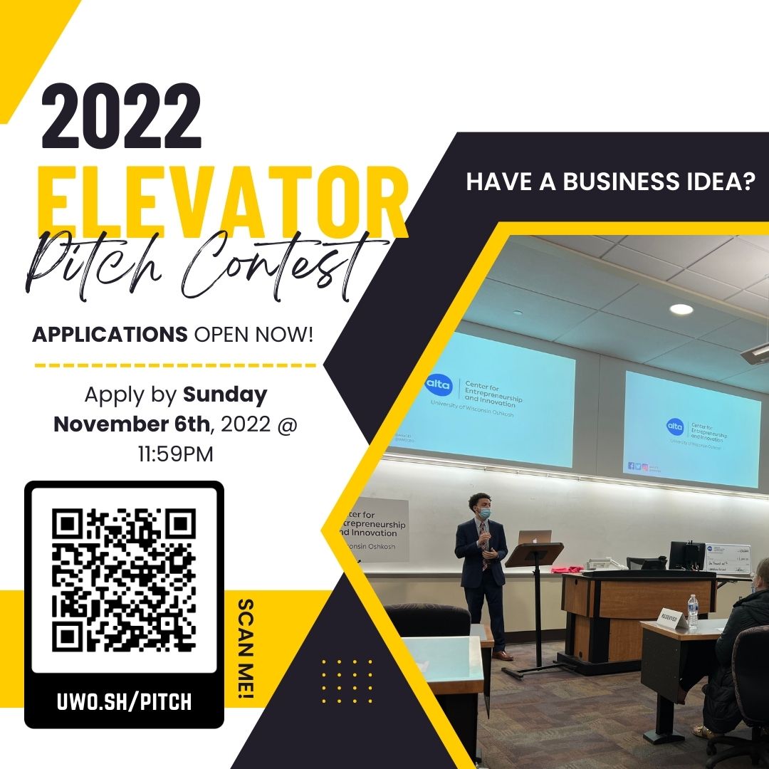 UWOCEO's tweet photo. Your idea can win you $1,000 for your business! 

A low-barrier competition where students of any major, across all 3 Oshkosh campuses can pitch their idea for 90 seconds. https://t.co/T9bnF9IONZ