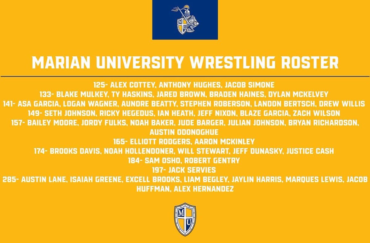 MarianWrestle's tweet photo. The Blue vs Gold dual is set! October 22nd at 2pm, Marian Wrestling will host their annual intrasquad dual! https://t.co/q4tbi2J9JD