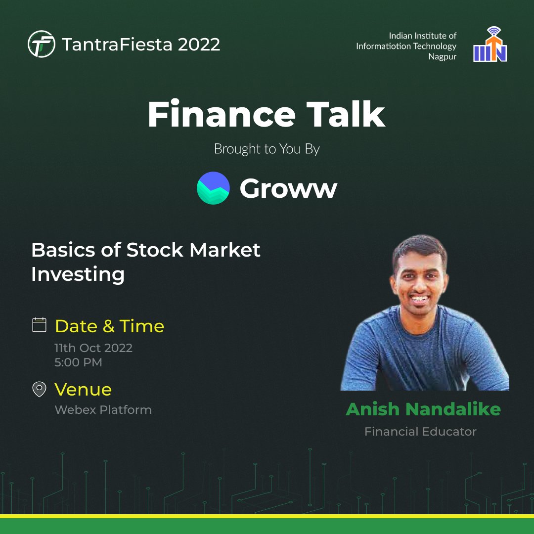 tf2k23's tweet photo. Groww who is the parent Company of Herody invites you to attend the session on the fundamentals of stock market investing and portfolio building Mr. Anish Nandalike, a finance educator. The session was held in an online mode using the Webex platform. https://t.co/KRBCVvPOsT