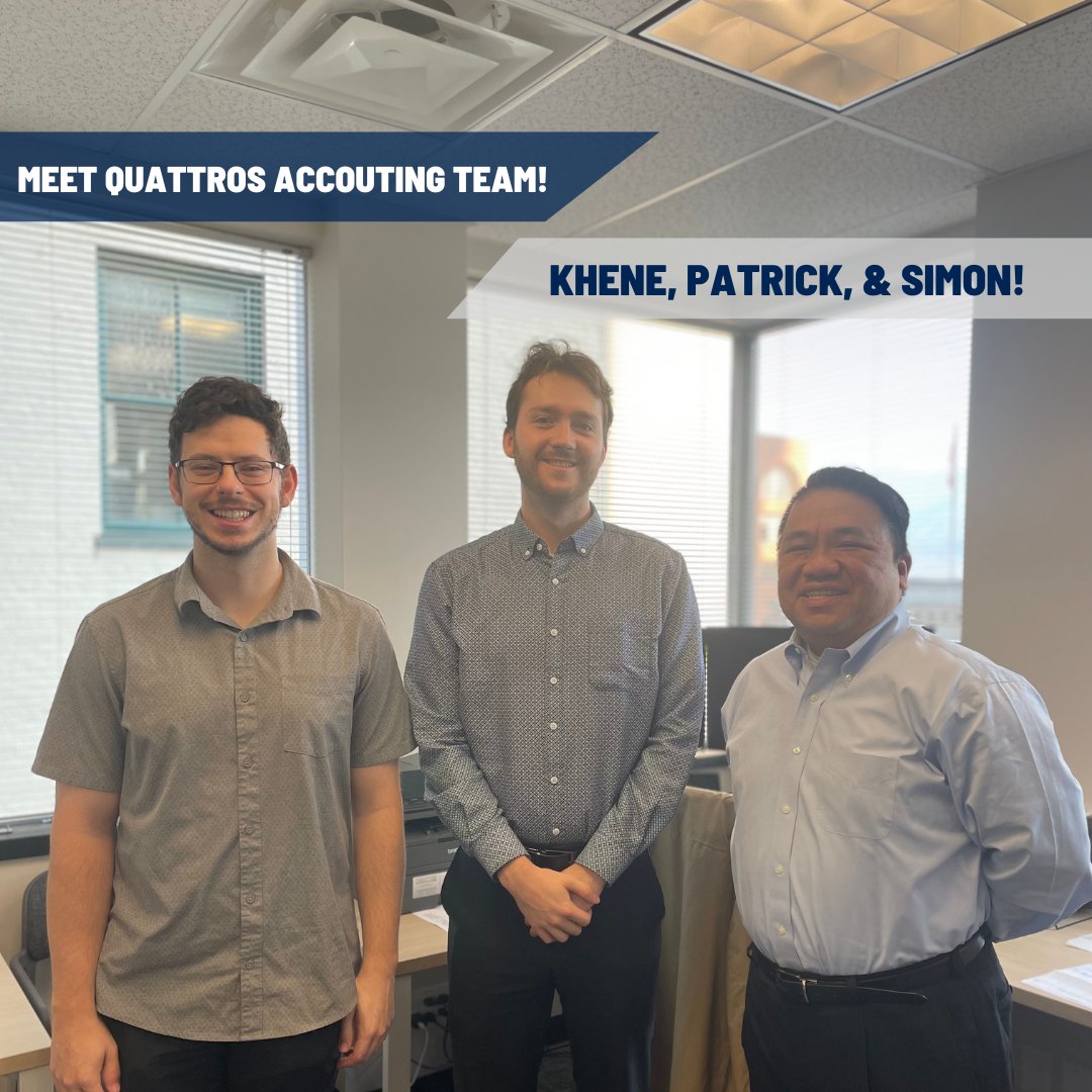 QConstructors's tweet photo. Meet Quattro Constructors Accounting Team, Khene, Patrick, and Simon! Swipe to learn more about Quattro’s Accountants.
Looking to work with an innovative team on exciting projects? Head over to our Careers page for more info! Link in Bio!
#BuildingTalent #accounting https://t.co/ugAlw0uj8G