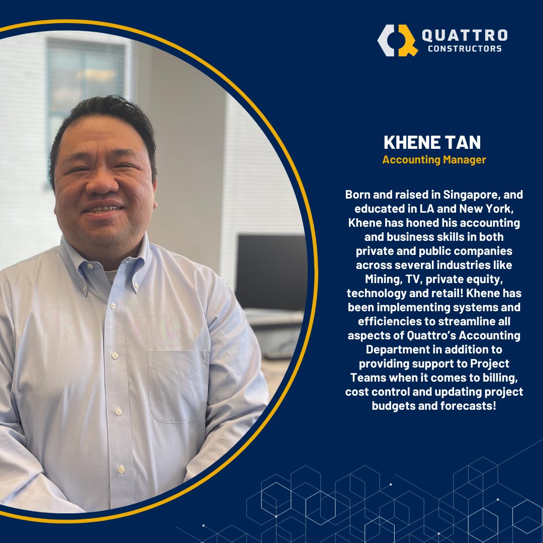 QConstructors's tweet photo. Meet Quattro Constructors Accounting Team, Khene, Patrick, and Simon! Swipe to learn more about Quattro’s Accountants.
Looking to work with an innovative team on exciting projects? Head over to our Careers page for more info! Link in Bio!
#BuildingTalent #accounting https://t.co/ugAlw0uj8G