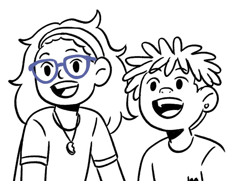 I must share two of the cutest faces I have probably ever drawn 