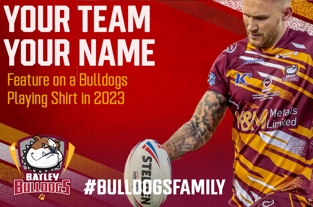 YOUR NAME on a playing shirt & replicas* for 2023... just £20!! Funds to be split between the club and the fantastic Batley Sporting Foundation @BatleySPF Contact Jon@batleysportingfoundation.org or call 07808 055022 for your spot *Home or Away shirt, TBC 📷 @nevster11