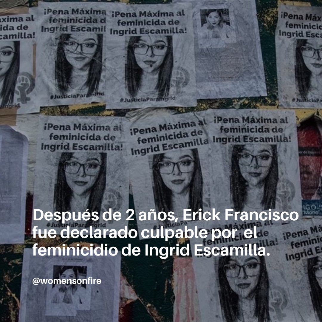 werwomenonfire's tweet photo. El feminicida de Ingrid Escamilla fue
declarado CULPABLE.

Hasta el próximo lunes 17 de octubre se dará a conocer la
sentencia que tendrá que cumplir + reparación del daño.

Después de 2 años se logró justicia, ahora se busca que se
dicte PENA MÁXIMA. 

#IngridEscamilla https://t.co/au3wVn9h8D