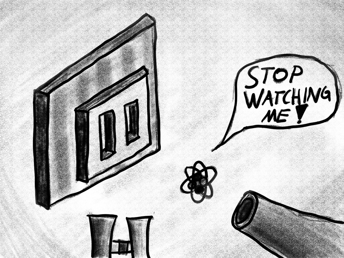 SteiningerSe's tweet photo. Get it? Stop being watched! #WaveNet8 https://t.co/exYSPp61oJ #betterThanBlockchain #blockchain #p2p #DoubleSlitExperiment (And yes, I know that, that's not an electron, artistic freedom.) https://t.co/DC0n7eLkrl