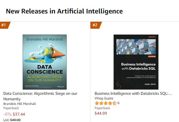 WileyTech's tweet photo. #DataConscience still holds the top spot in the Artificial Intelligence (Books) New Release category! #AI

Explore for yourself how data structures can help (or hinder) social equity:

1️⃣Enter to win a copy: https://t.co/sJVDGWbvmD

2️⃣Buy now: https://t.co/XSt3eGofuD https://t.co/TicN3XueqJ