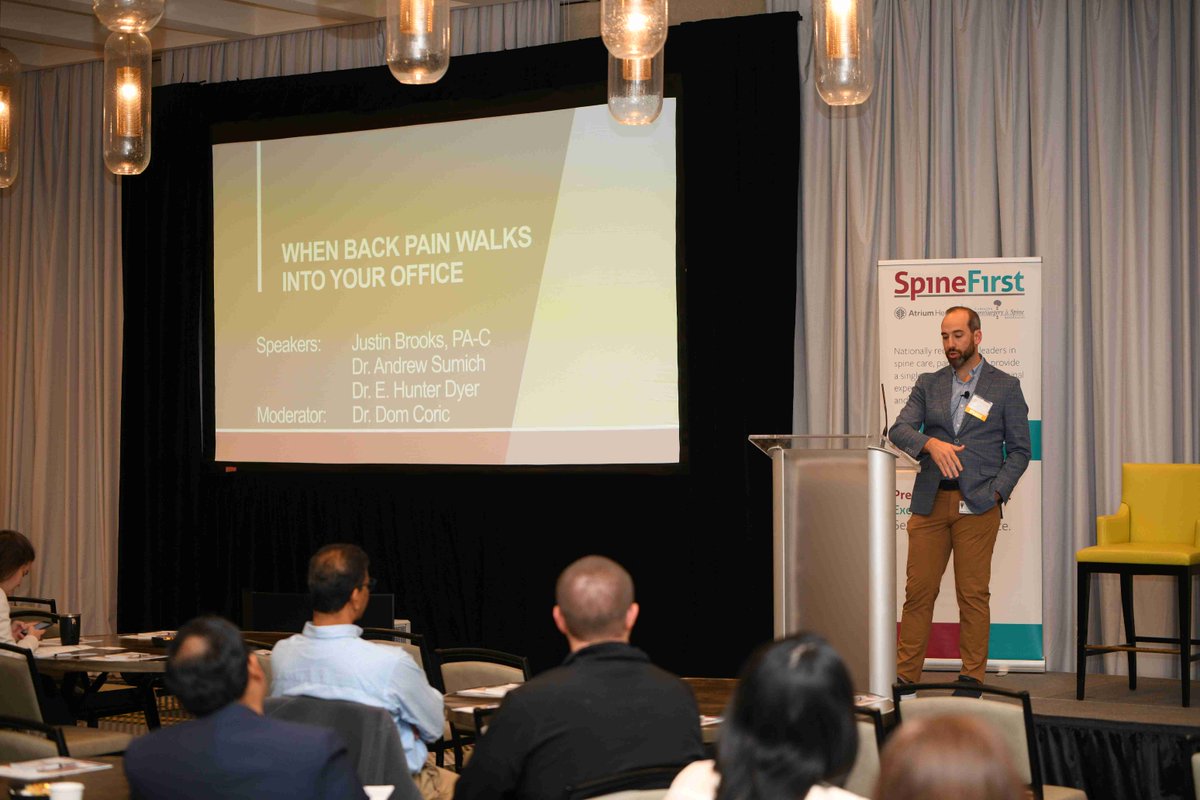 AtriumMSKI's tweet photo. Thank you to our speakers, attendees and team who made the inaugural #SpineFirst symposium a success! Missed the event? Visit https://t.co/Be3gX903CH to learn more about how #SpineFirst provides unmatched spine care.  #SpineFirst #AtriumHealth #CNSA #AtriumMSKI @cnsa_insights https://t.co/IfGkE3ggAp