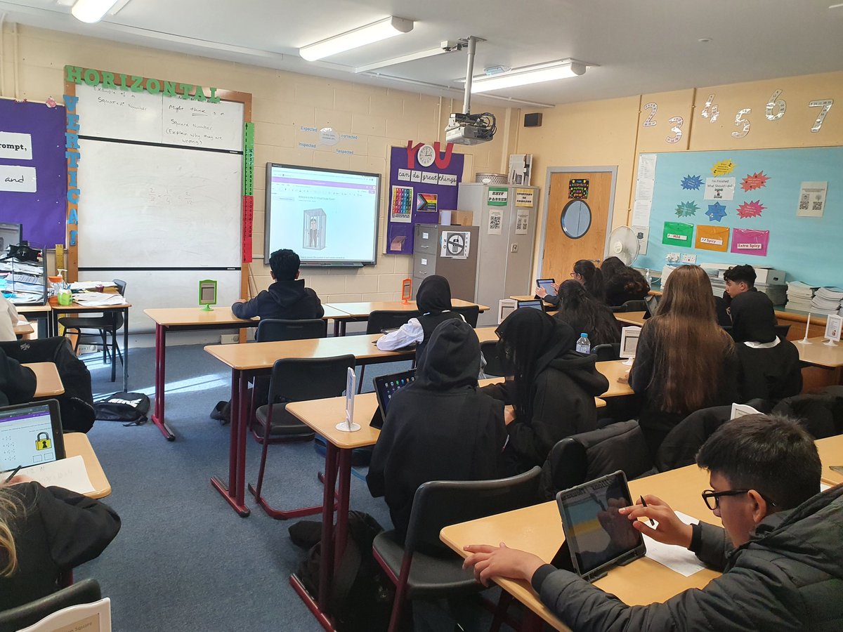 MrKelly_Maths's tweet photo. S2 hard at work today solving problems involving fractions in the virtual escape room @MrF_BellaMaths https://t.co/DP54q8w6Fa