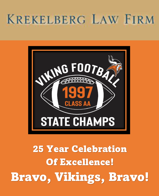 VicTheVike's tweet photo. Tomorrow Night we celebrate the 25th Anniversary of the 1997 Football Championship.  Thanks to Krekelberg Law Firm for helping make this night memorable for all!  #LetsSail https://t.co/EptJmPuGSP