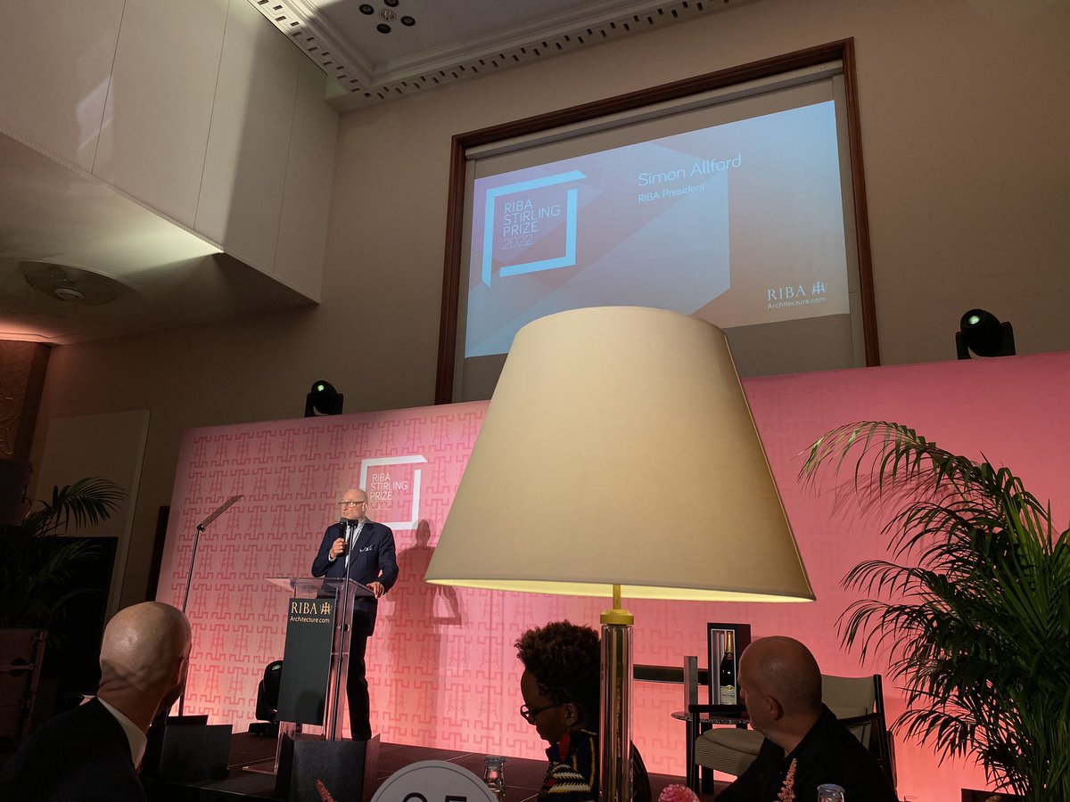 Tom Foggin (he/him) 🏳️🌈 (@tfoggin) on Twitter photo Almost time for the #StirlingPrize announcement! <a href="/RIBA/">Royal Institute of British Architects</a> President Simon Allford back on stage giving thanks to all who have participated in the awards entries, shortlisting and judging process Almost time for the #StirlingPrize announcement! <a href="/RIBA/">Royal Institute of British Architects</a> President Simon Allford back on stage giving thanks to all who have participated in the awards entries, shortlisting and judging process