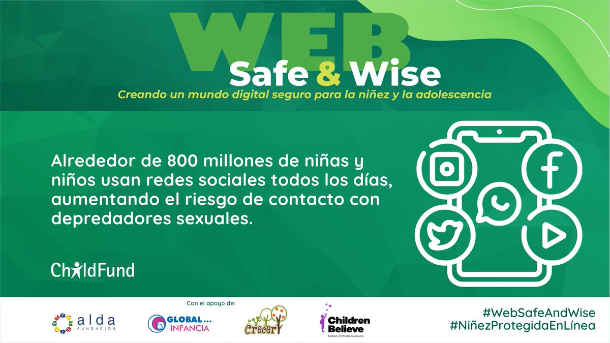 Cada día crece la cantidad de niñas, niños y adolescentes en línea. 💻🌐 ¿Sabías que según el FBI unas 750 000 personas buscan conectar con ellas y ellos en algún momento... CON FINES SEXUALES? 😟💔 🔗 Más info: bit.ly/WebSafeWise #WebSafeAndWise #NiñezProtegidaEnLinea