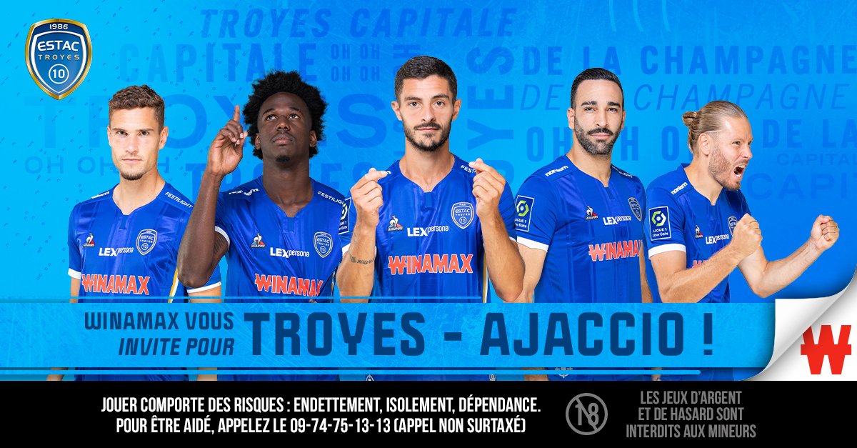 WinamaxSport's tweet photo. ⚽️ Un lot de deux places en loges est à gagner pour @estac_officiel - Ajaccio, dimanche 16/10 à 15h00 !

🎁 Pour participer : retweetez ce tweet, suivez @WinamaxSport et répondez avec votre pseudo Winamax.

👉 Tirage au sort demain à 11h !

📄 Règlement > https://t.co/YPvDXXJ0X5 https://t.co/VYLVxfqQlQ