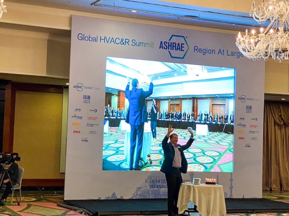 ashraenews's tweet photo. Welcome to Day 2 of the Region at Large CRC! The day kicked off with training and business sessions and an Awards Lunch, followed by the Board of Directors meeting and Region at Large even celebrated ASHRAE Executive Vice President Jeff Littleton’s birthday 🎂

#MyASHRAE https://t.co/s151wvSUck