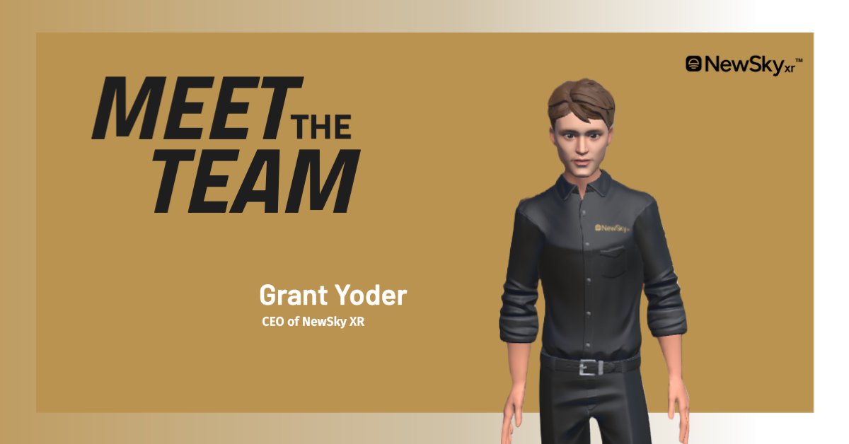 NewSkyXR (@newskyxr) on Twitter photo Meet the faces that make your NewSky XR events happen! Meet the CEO of NewSky XR, Grant Yoder! <a href="/gryoder/">Grant Yoder</a> #virtualevents #virtualreality #vr #vrexperience Meet the faces that make your NewSky XR events happen! Meet the CEO of NewSky XR, Grant Yoder! <a href="/gryoder/">Grant Yoder</a> #virtualevents #virtualreality #vr #vrexperience