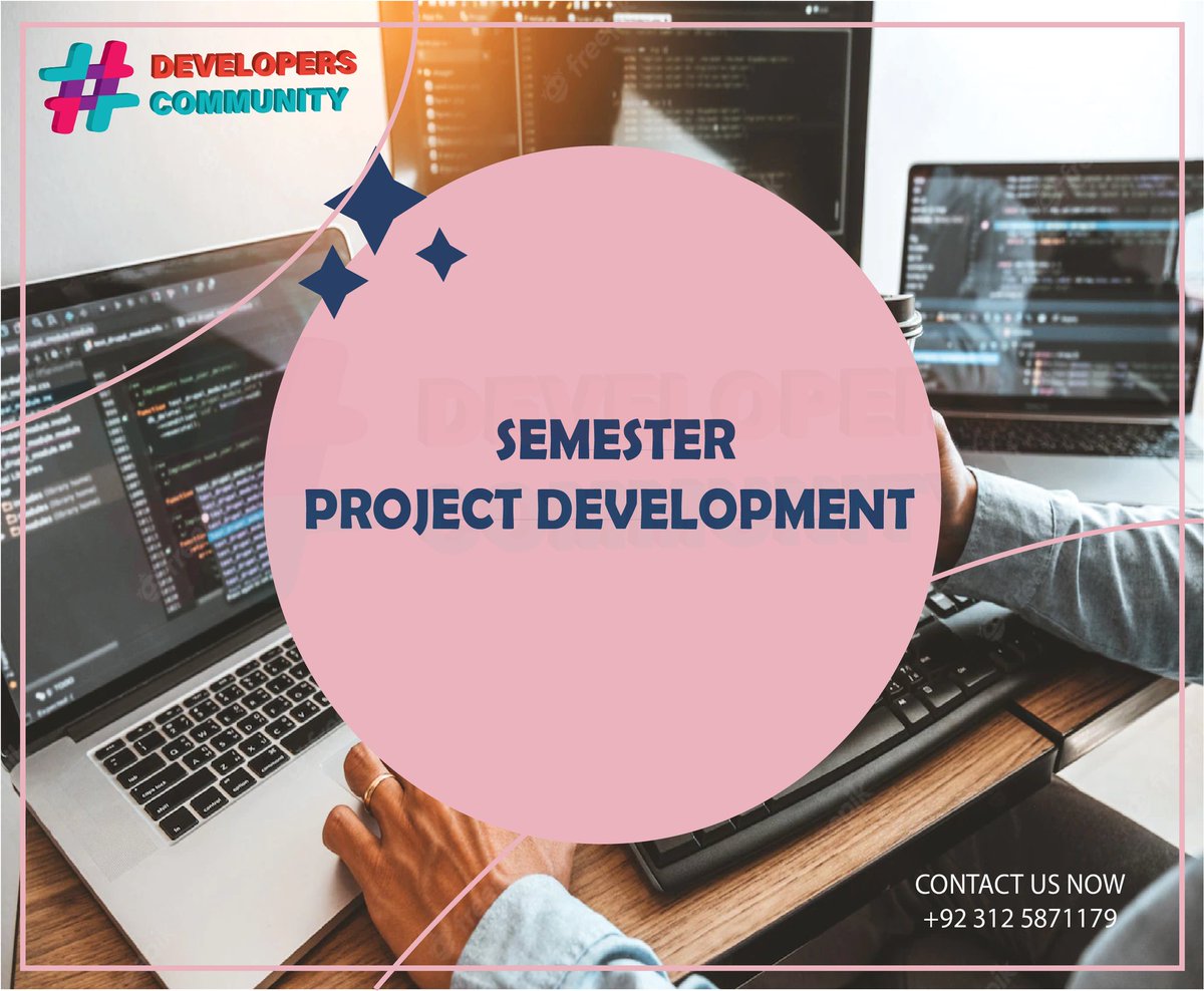 Semester Project Development Services all over the World 》Learn & Develop at the same time 》Easy and flexible Solutions 》Project Ideas & Development 》Innovation & Competitive Projects Contact for details Contact *+92 312 58 71179* (SMS, Call or Whatsapp) #itdeveloper