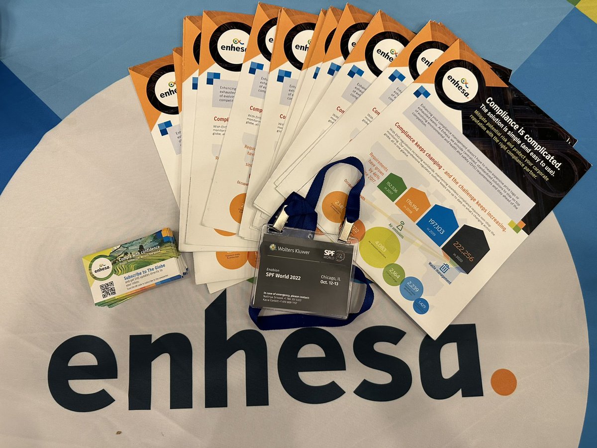 Enhesa's tweet photo. Day 2 of @Enablon #SPFWorld2022 has come to a close!
Thank you to all the leading #EHS and #ESG professionals who shared insights regarding risk management, #EHSQ, control of work, and ESG. https://t.co/HgCBL32XtG