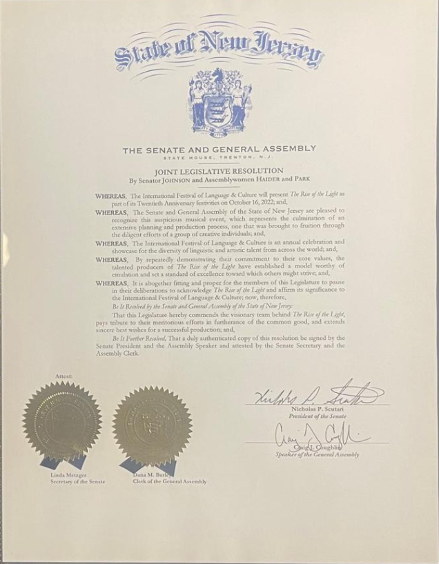 PIINJ's tweet photo. We were honored to receive NJ State and Assembly Joint Resolution by Senator Gordon M. Johnson @GMJohnsonNJ , Assemblywomen Shama Haider and Ellen Park for the International Festival of Language and Culture we are partnering with. 🎉
#iflc #intflc #iflc20thanniversary https://t.co/Fx1pKfl60n