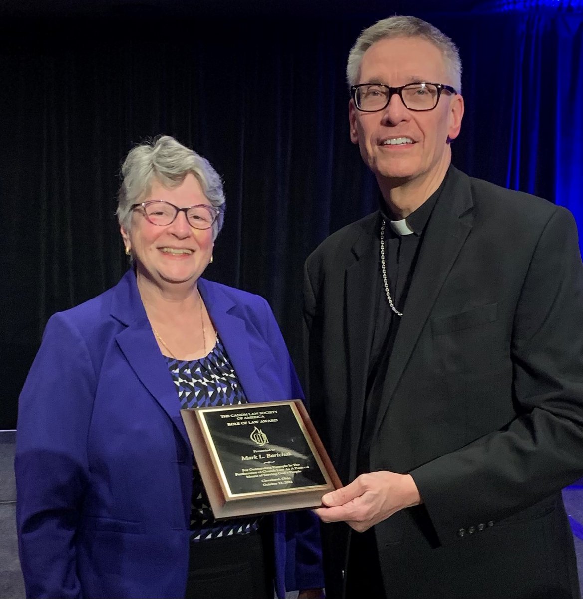 Congratulations to Bishop Mark Bartchak of the Diocese of Altoona-Johnstown! He is the 2022 recipient of the Role of Law Award, which was presented by CLSA President Lynda Robitaille last night. <a href="/DioceseAJ/">Diocese of Altoona-Johnstown</a> #CLSA2022
