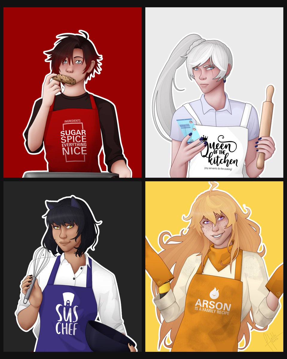 BrendaCayzac's tweet photo. Cooking is fun!
#RWBY #TeamRWBY #TeamSTRQ #FanArt https://t.co/qQFVVSW4WQ