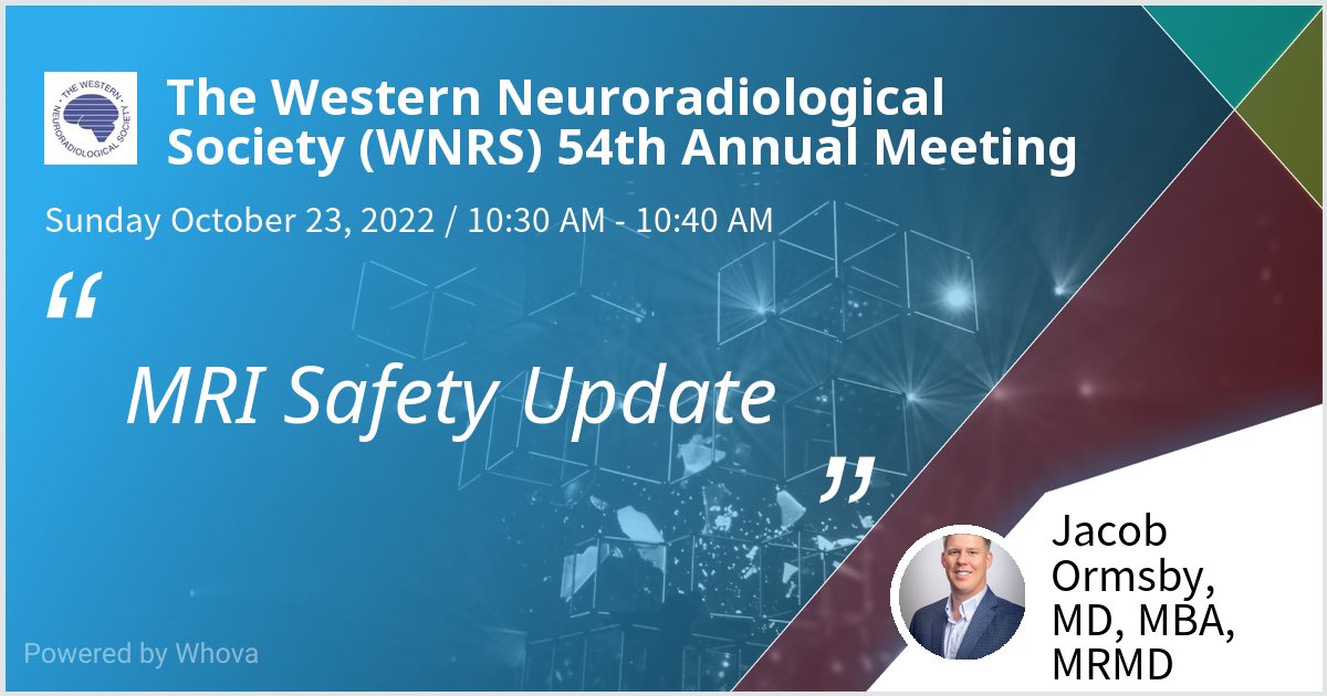 Jacob Ormsby, MD, MBA (@ormsbymd) on Twitter photo I am speaking at The Western Neuroradiological Society (WNRS) 54th Annual Meeting next weekend Please check out my talk if you're attending the event! #WNRS #WNRS22 @WNRS2022 - via #Whova event app <a href="/UNMRadiology/">UNM Radiology</a> I am speaking at The Western Neuroradiological Society (WNRS) 54th Annual Meeting next weekend Please check out my talk if you're attending the event! #WNRS #WNRS22 @WNRS2022 - via #Whova event app <a href="/UNMRadiology/">UNM Radiology</a>