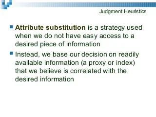 The availability heuristic, also known as availability bias, is a mental shortcut that relies on immediate examples that come to a given person's mind when evaluating a specific topic, concept, method, or decision. Wikipedia