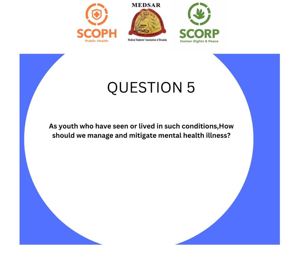 Question 5🧡💚
#MHmatters #Medsarwanda