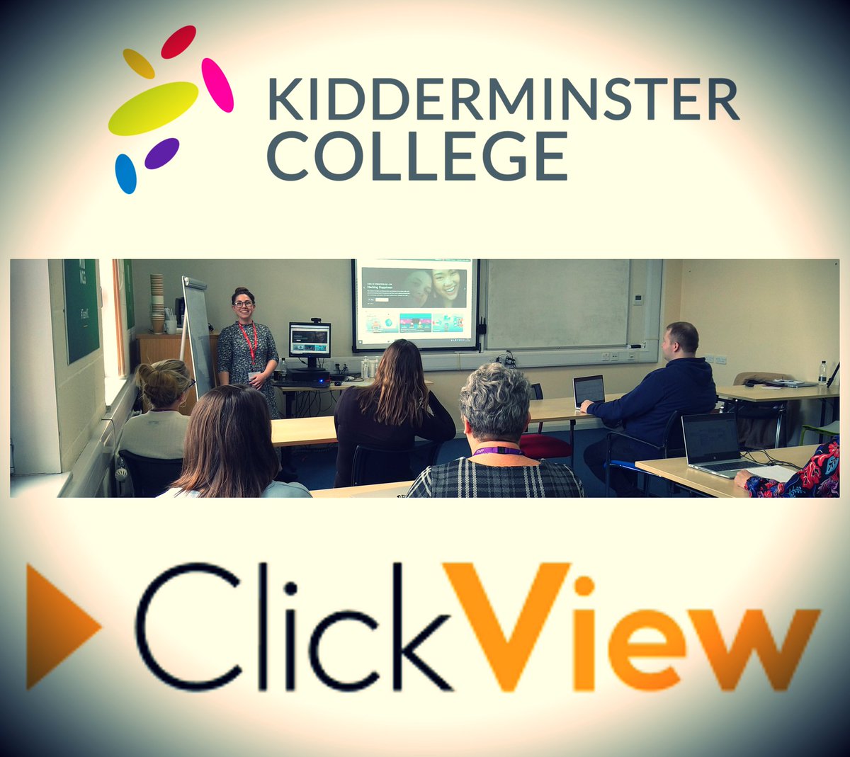 Great to have @ClickViewHelen from @ClickViewUK running sessions for our @KidderminstColl staff, helping us embed great video resources to enhance our teaching and learning. Very motivational, thank you! @NCG_Official #edtech