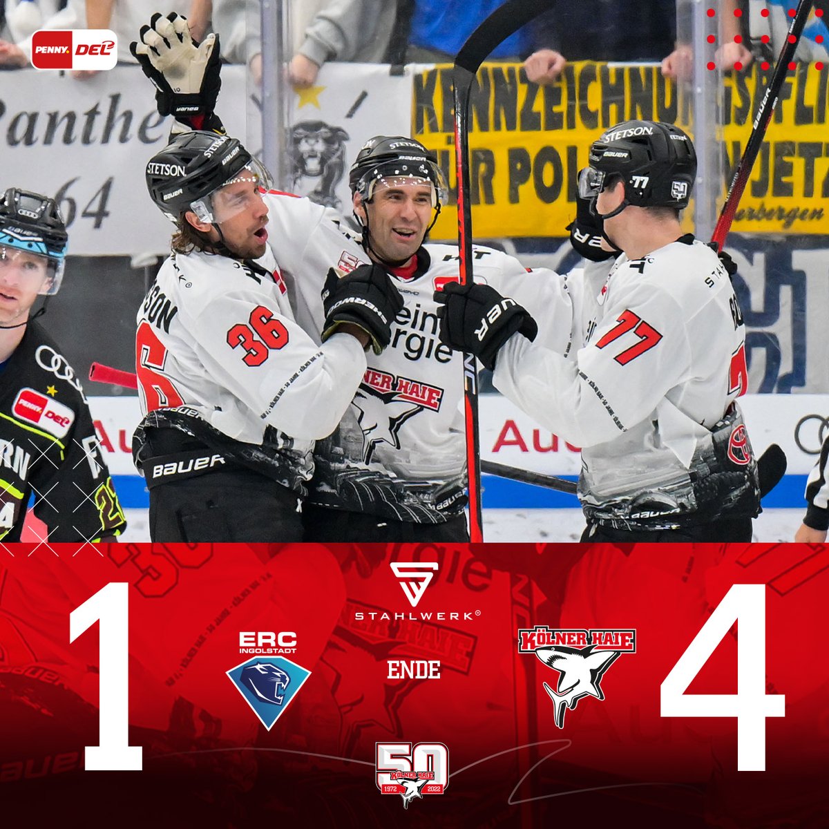 Koelner_Haie_72's tweet photo. Stark! Da ist der zweite Auswärtssieg – wir schlagen Ingolstadt mit 4:1! Am Sonntag geht es zuhause ab 14 Uhr weiter gegen die Eisbären. Ihr habt noch kein Ticket? 👉🏻 Hier klicken: https://t.co/XKKyCX1i0e
#INGvsKEC https://t.co/6dk3JhBPYF