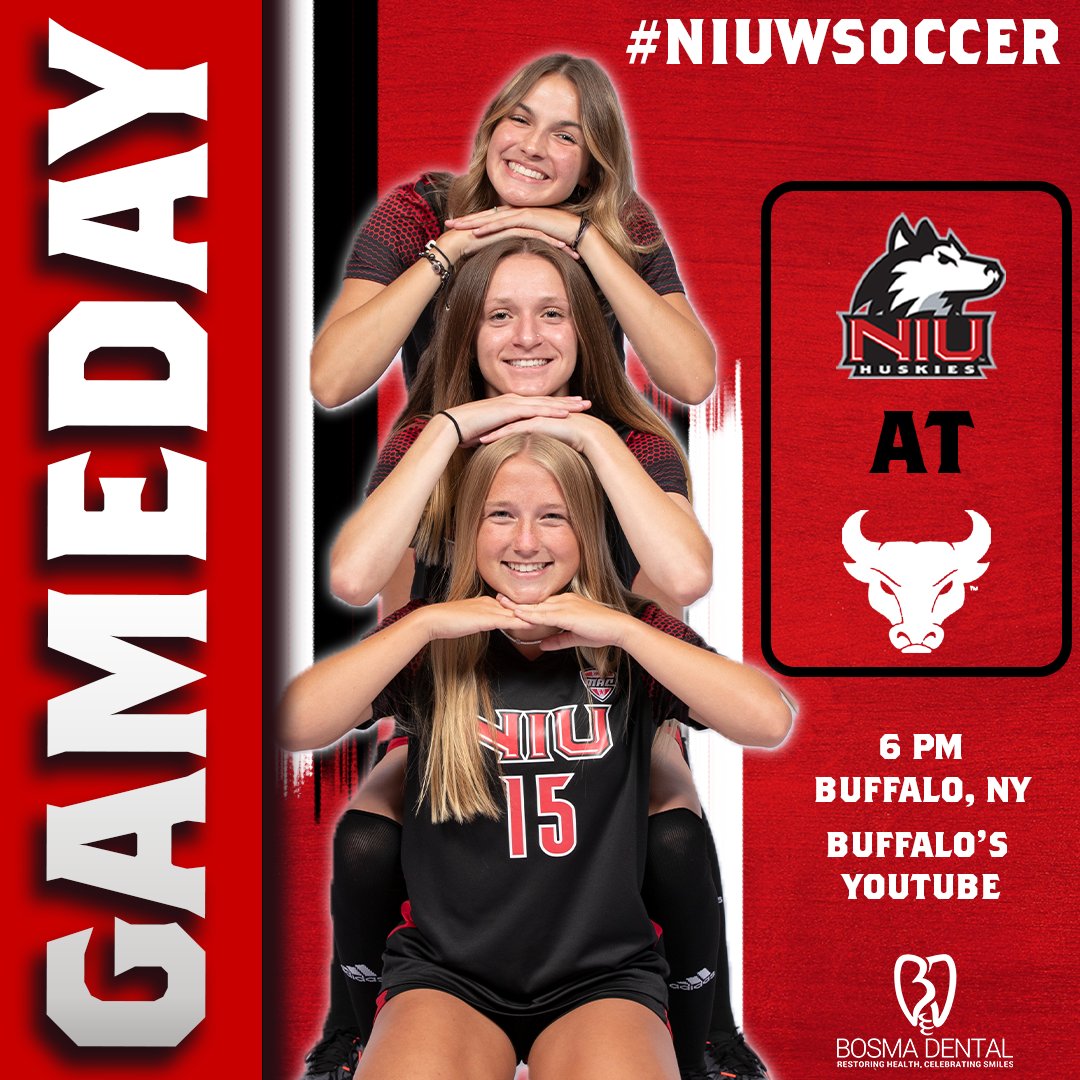 NIUWomensSoccer's tweet image. Gameday! Huskies traveled east to take on the Buffalo Bulls! Kickoff is at 6pm CT.

AT :󠁀 Buffalo 
🕕: 6 PM
📍: Buffalo, NY
📺: youtu.be/udC9pz-6ceI
📈: bit.ly/3sbWYMR

#NIUWSoccer | #NewFoundations