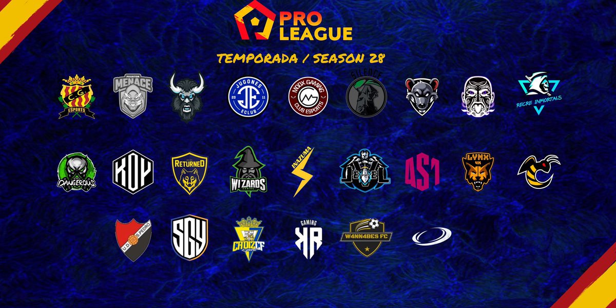 Una vez terminadas las inscripciones estos son los 24 equipos que van a participar en la Season 28 de Proleague Spain 😍⚽️
