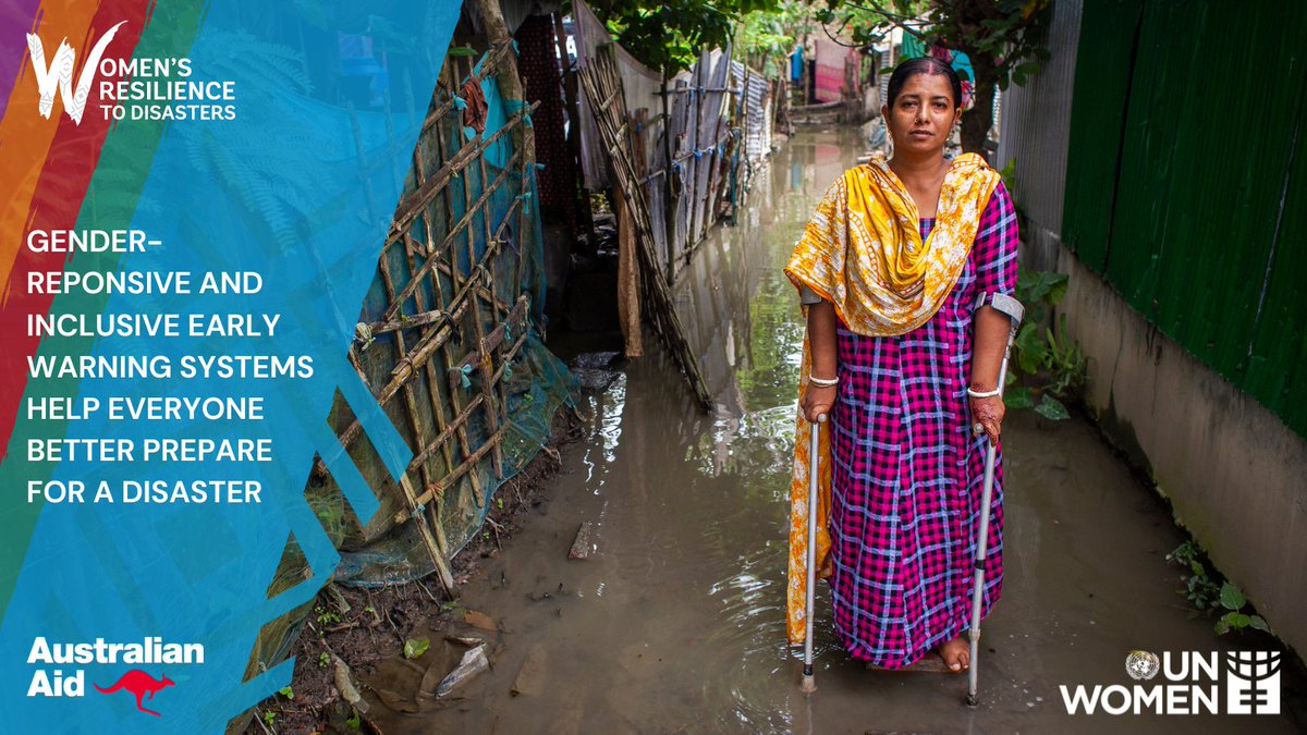 🚨Reminder on #DRRDay🚨 When early warning systems are: 👍gender-responsive 👍inclusive 👍people-centered, and 👍draw upon women's networks they are more effective in helping community members prepare and take early action before a disaster. @wrdhub @dfat