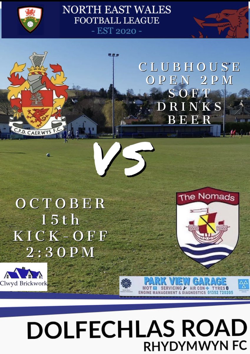 🗓 𝐍𝐞𝐱𝐭 𝐌𝐚𝐭𝐜𝐡. 

This Saturday it’s a home game  against <a href="/CQNomadsVets/">Connah’s Quay Nomads Vets FC</a> for <a href="/NickVoyle83/">Nick Voyle</a> Vets who are unbeaten so far this season in the North East Wales Football League Veterans Division. 
@Rhydymwynfc2022 is the location 
it should be a cracker! ⚽️

Details below 👇
