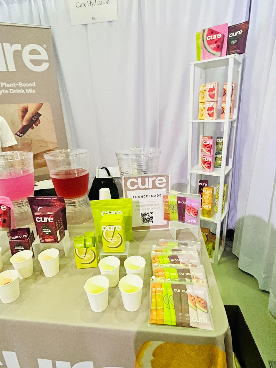 Stop by and visit @CureHydration at #foundermade #DiscoveryShow West! Made with clean ingredients, their functional drink mixes feel as good as they taste!