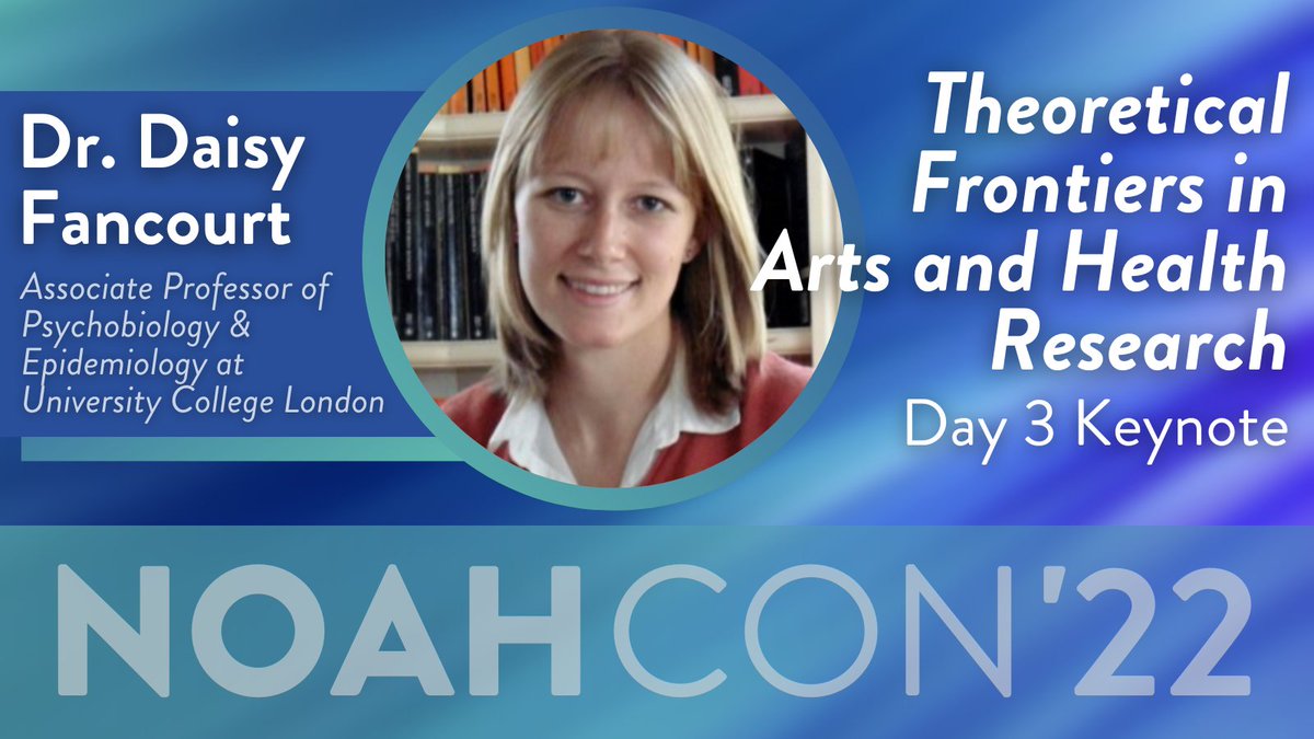 The College of Fine Arts at <a href="/OhioU/">Ohio University</a> is excited to sponsor keynote speaker Dr. Fancourt on the virtual day of NOAHCON '22 - November 15th. 

Learn more about Ohio University's arts in health programming at -ohio.edu/fine-arts/arts…