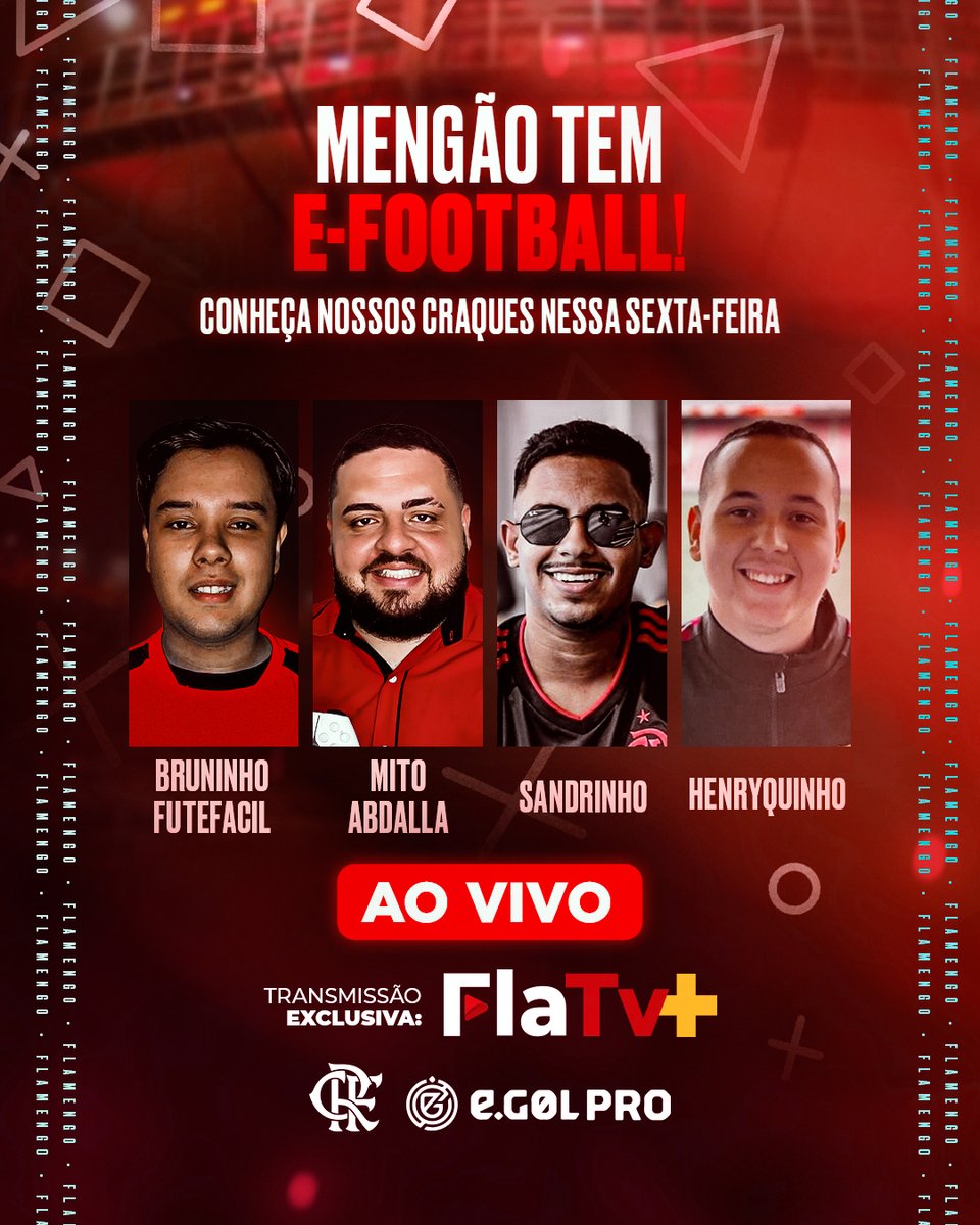 Nação, tem novidade na área! 🎮🔴⚫

Agora, o Mengão tem um time de e-football! É isso mesmo! E nesta sexta-feira, você vai conhecer um pouco mais sobre os atletas que vão representar o Mais Querido na nova modalidade.

É amanhã, às 19h, exclusivo na FlaTV+!
