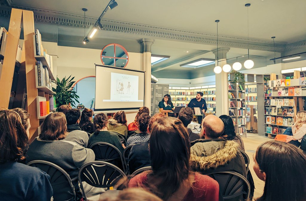 ClareCavanagh1's tweet photo. Amazing @PortyBooks event tonight celebrating the launch of @WillMcPhail's book 'Love and Vermin' with @NylaNylaNyla! 📚🥳 Had to run for the bus so lovely Ness is taking care of my flying squirrel request from afar - what a team at @PortyBooks, making these miracles happen! ✨😄 https://t.co/KeebxNX6qL