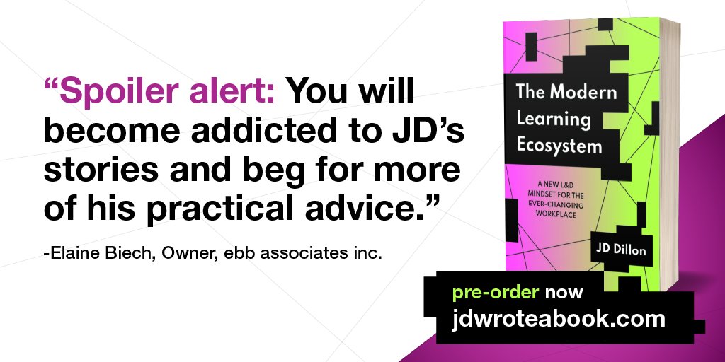 Leave it to <a href="/ElaineBiech/">Elaine Biech</a> to let readers know why <a href="/JD_Dillon/">JD</a>'s new book is a must-have!

Find out more about "The Modern Learning Ecosystem" over at jdwroteabook.com 🌟