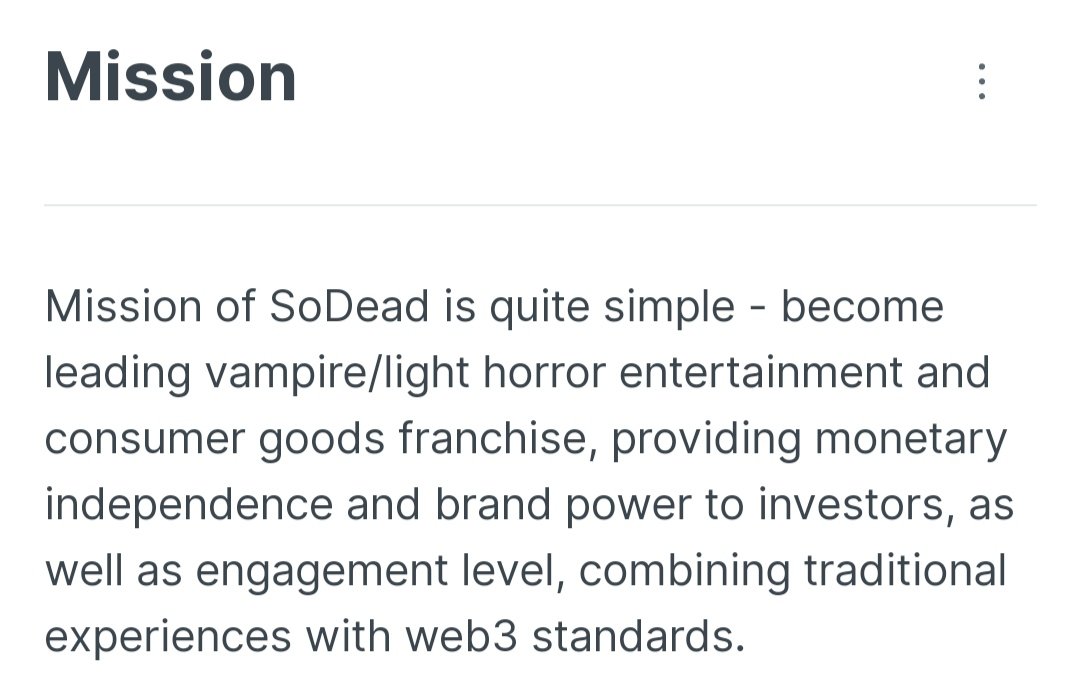 picoc83's tweet photo. 🧵I would like to give you all a brief recap on @SoDeadNFT Whitepaper, Just few words to let you know why I'm so bullish on @SoDeadNFT and @arsenaharonyan 

- Mission 👇 https://t.co/qCqFGvY9Ul