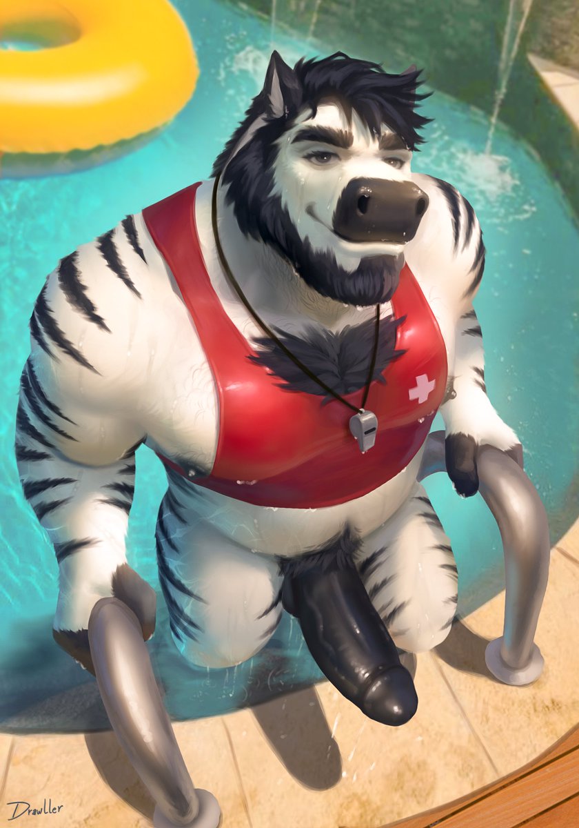 Drawller's tweet photo. S-sir? I think I'm drowning 🥺 C-could you please... save my ass? 🗣️

Commission for @AverageZebraBoy https://t.co/7WqKmnszvV
