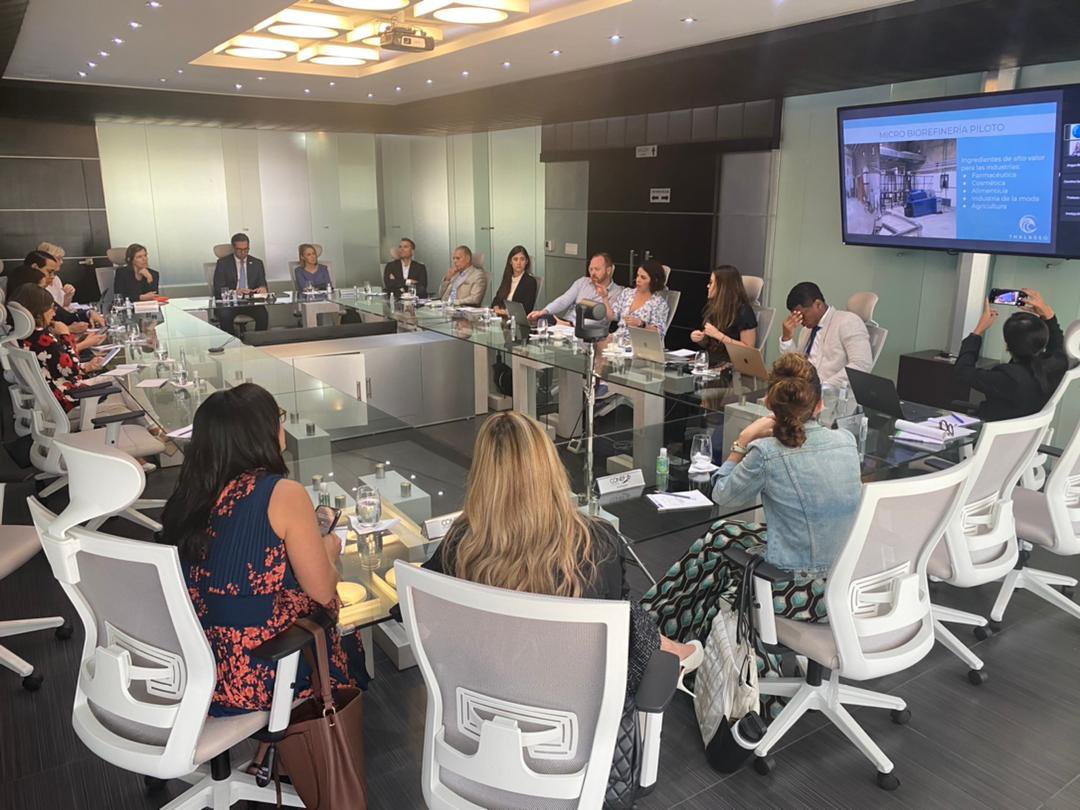 NoruegaEmbCuba's tweet photo. Un encuentro magnífico hoy con el @CONEP_RD. Las empresas CAMBI y Thalasso mostraron sus tecnologías en la #EconomíaCircular de tratamiento de aguas residuales y sargazo. 

Una inspiración ver que nuestras #SolucionesSostenibles 🇳🇴 atraen mucho interes en #RepublicaDominicana 🌊 https://t.co/8u6K7RXaZk
