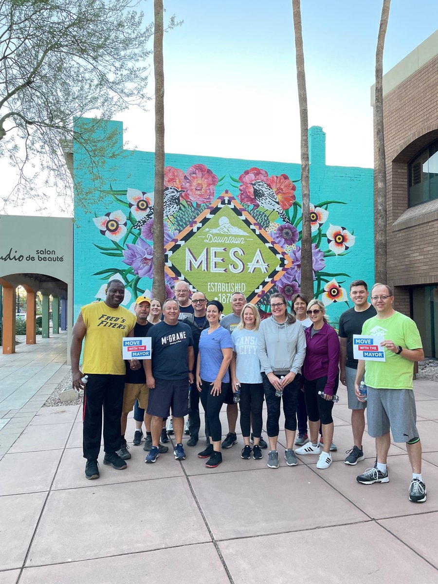 NatForumHDSP's tweet photo. More physical activity fun! Mayors and city council members from around the US gathered in @CityofMesa for a @GOPLocal meeting and started their day with a #MoveWithTheMayor walk and activity boost.

@ghudspeth1
@BillyHewes
@robertsimison
@AprilCapone https://t.co/S0qd76BIco