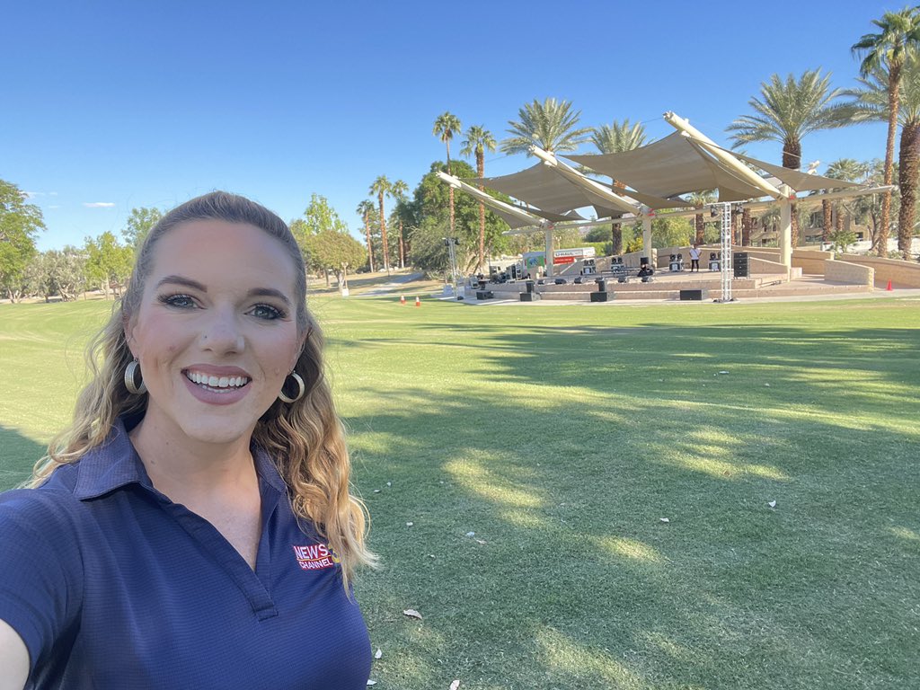 HaleyClawsonWX's tweet photo. I’m LIVE at Civic Center Park in Palm Desert for @KESQ’s evening newscasts.
The Blue Breeze Band is performing this week as part of the city’s Fall Concert in the Park series. The music is from 6-7:30 if you want to join in on the fun! https://t.co/zPv4zolQ4f