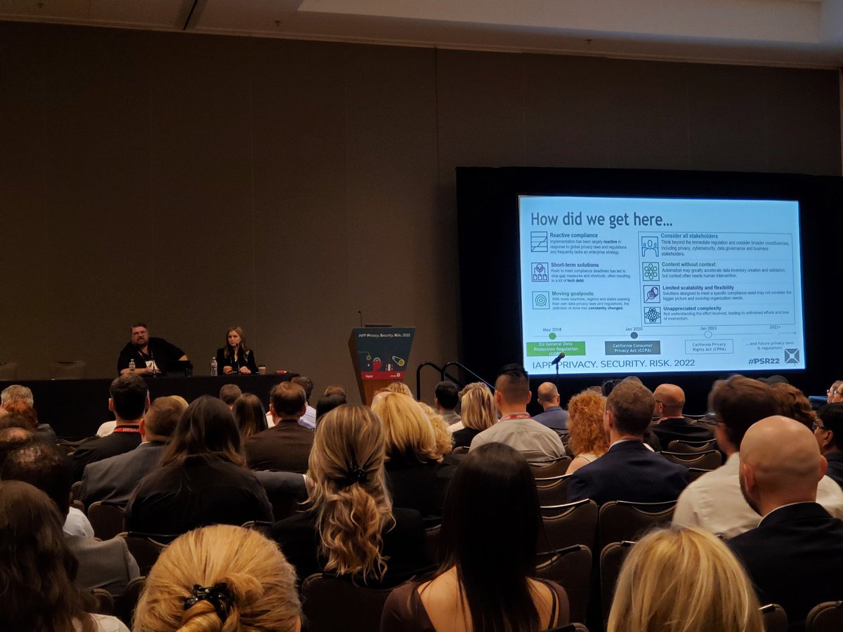 the_iapp's tweet photo. "What's the 411 on Data Mapping?" @FedaHeda and David Ray (@PwC) fill you in at #PSR22 https://t.co/UG6RCzqzVt